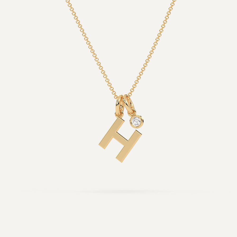 White gold initial H necklace
