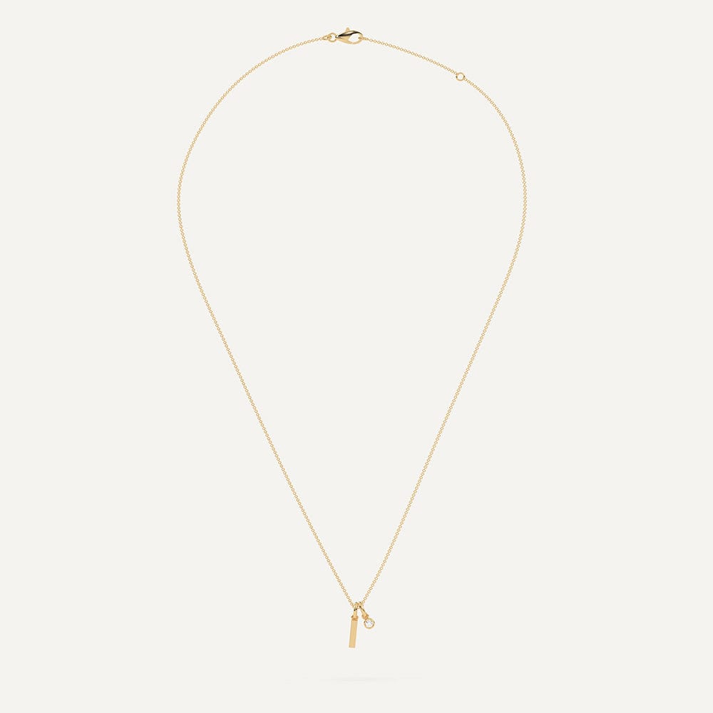 Gold necklace with letter I