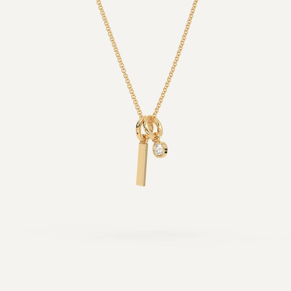 Gold I initial pendant necklace