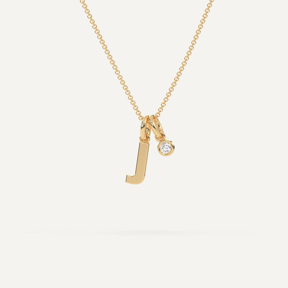 Letter j pendant necklace gold deals