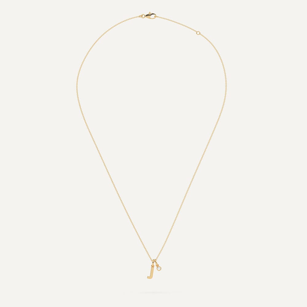 Gold necklace with letter J