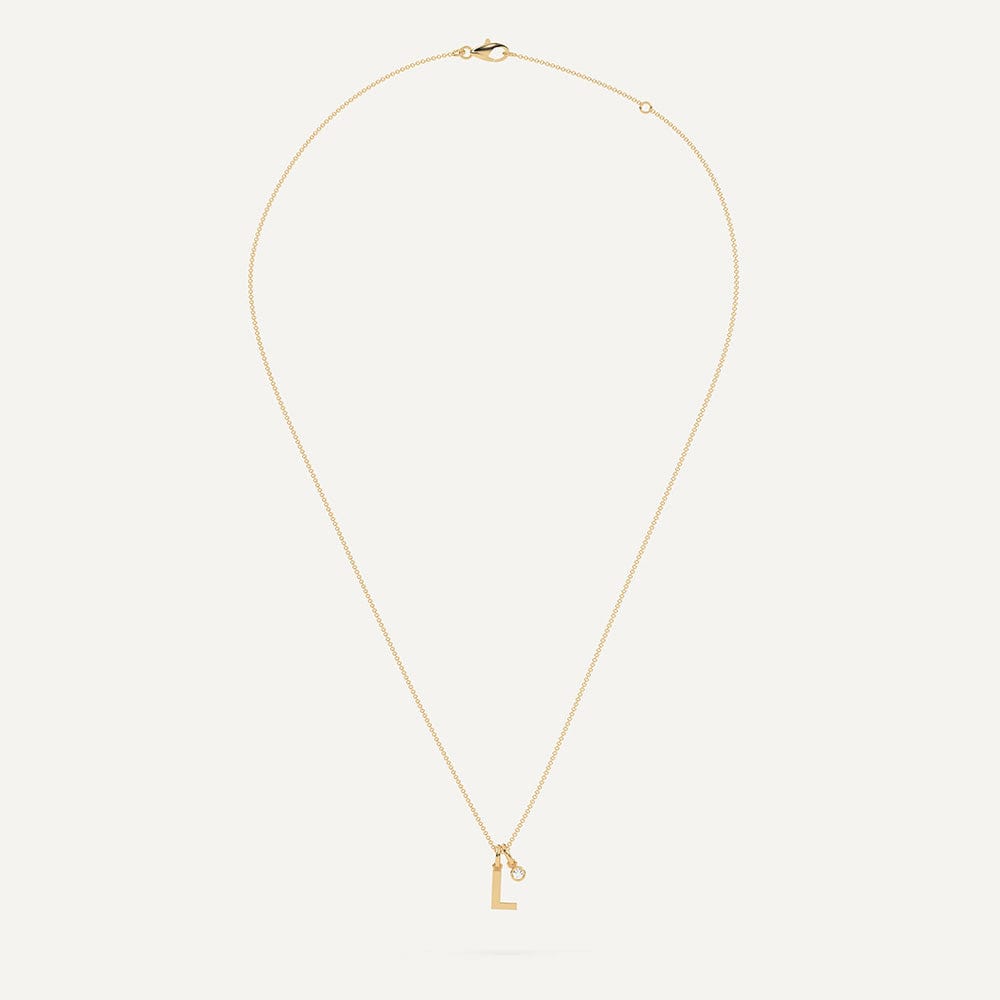 Gold necklace with letter L