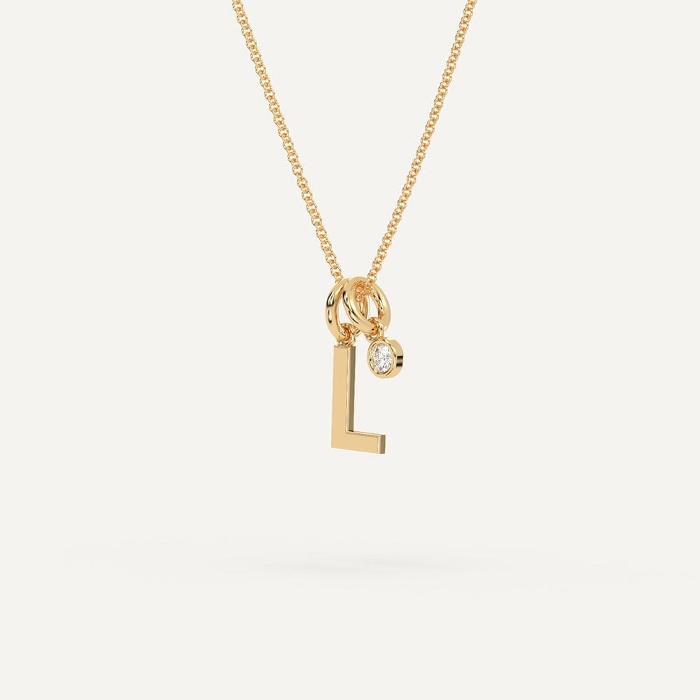 Gold L initial pendant necklace
