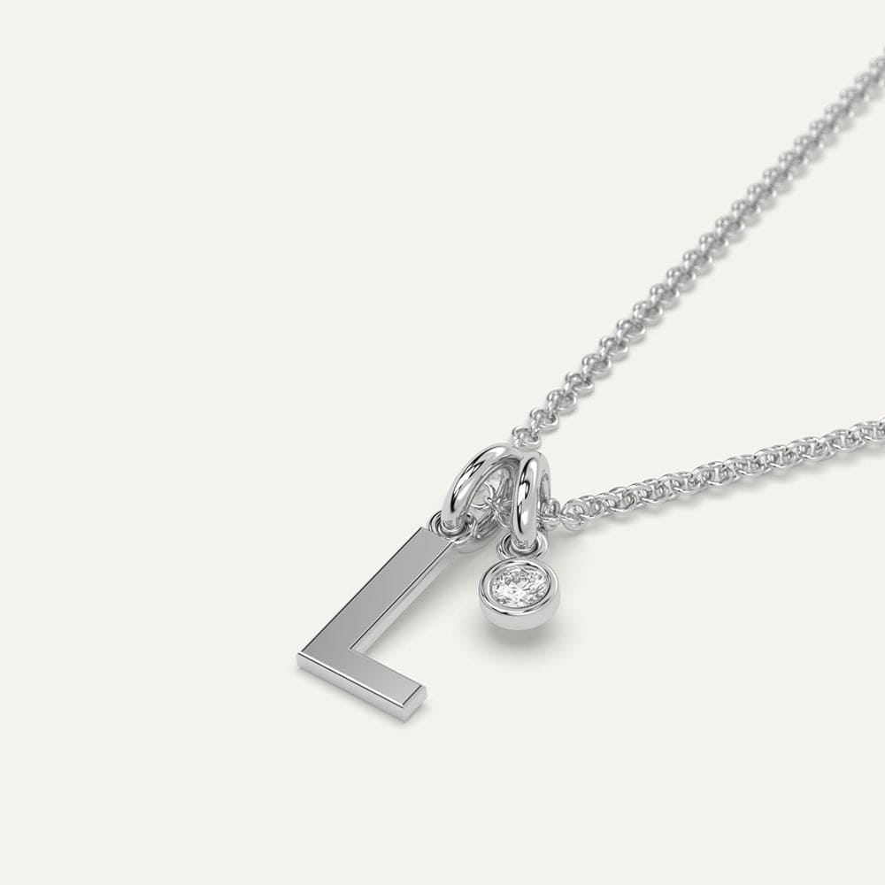 White gold initial L necklace