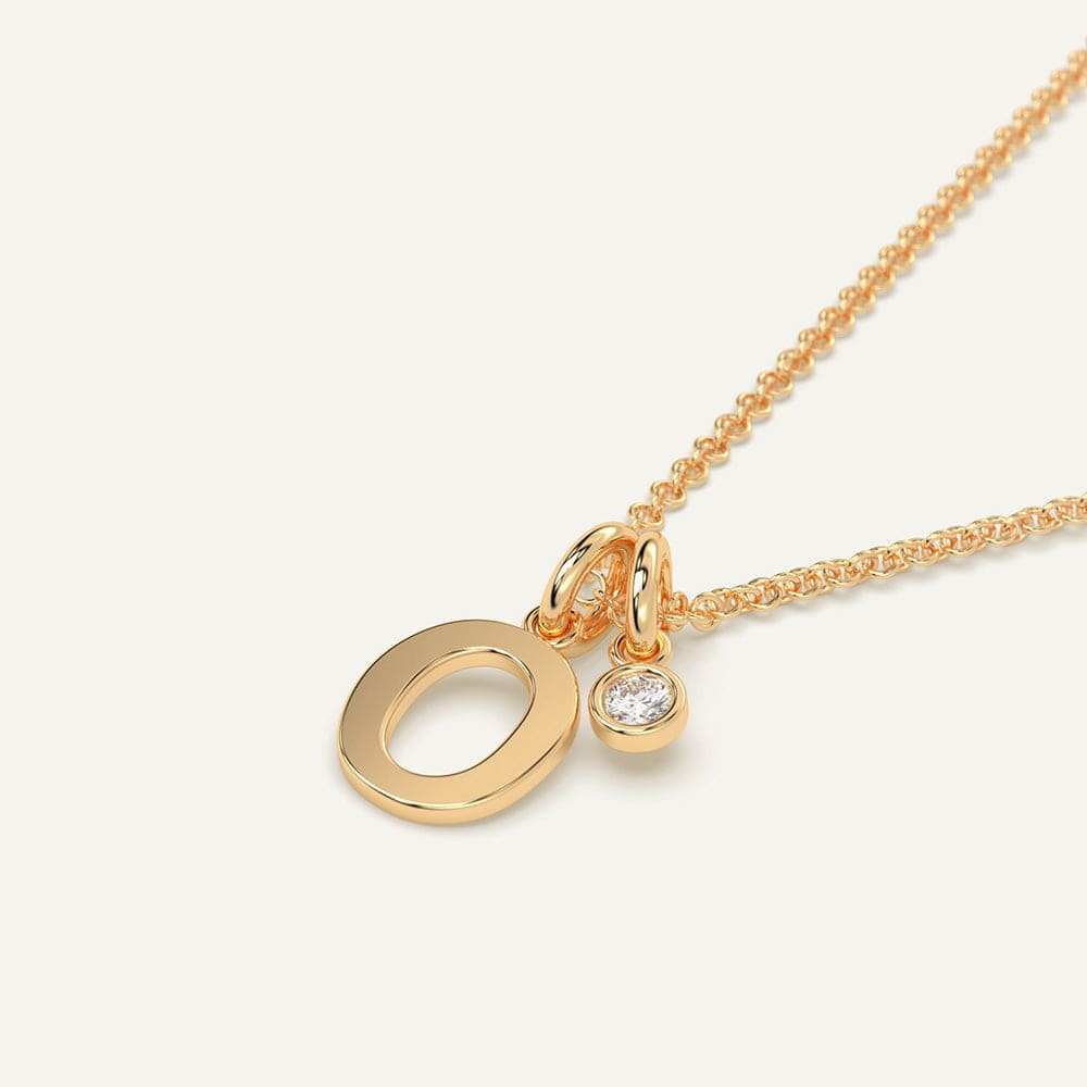 Gold initial O necklace