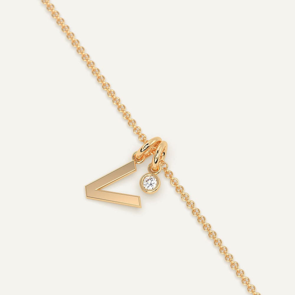Diamond V white gold necklace