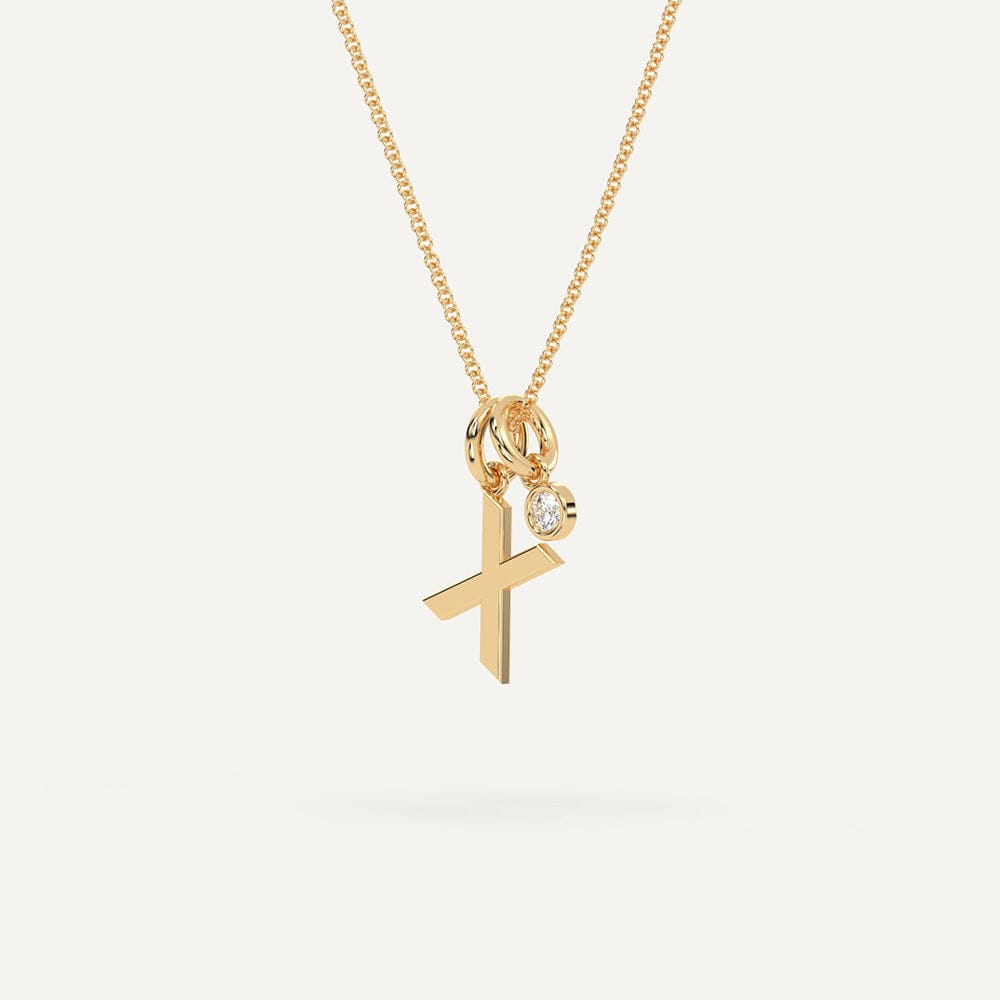 Gold X initial pendant necklace