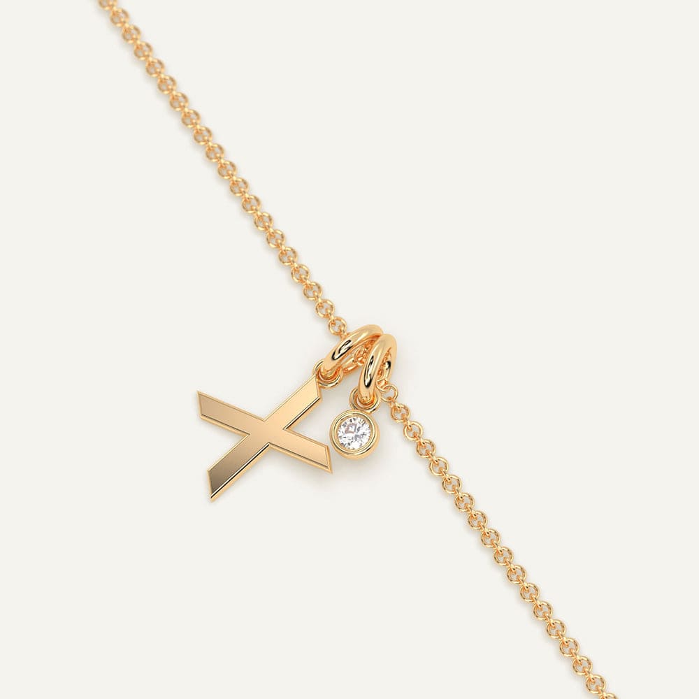 Diamond X white gold necklace
