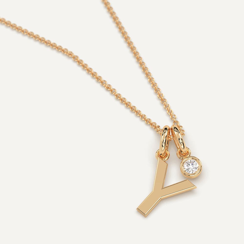 Gold initial Y necklace