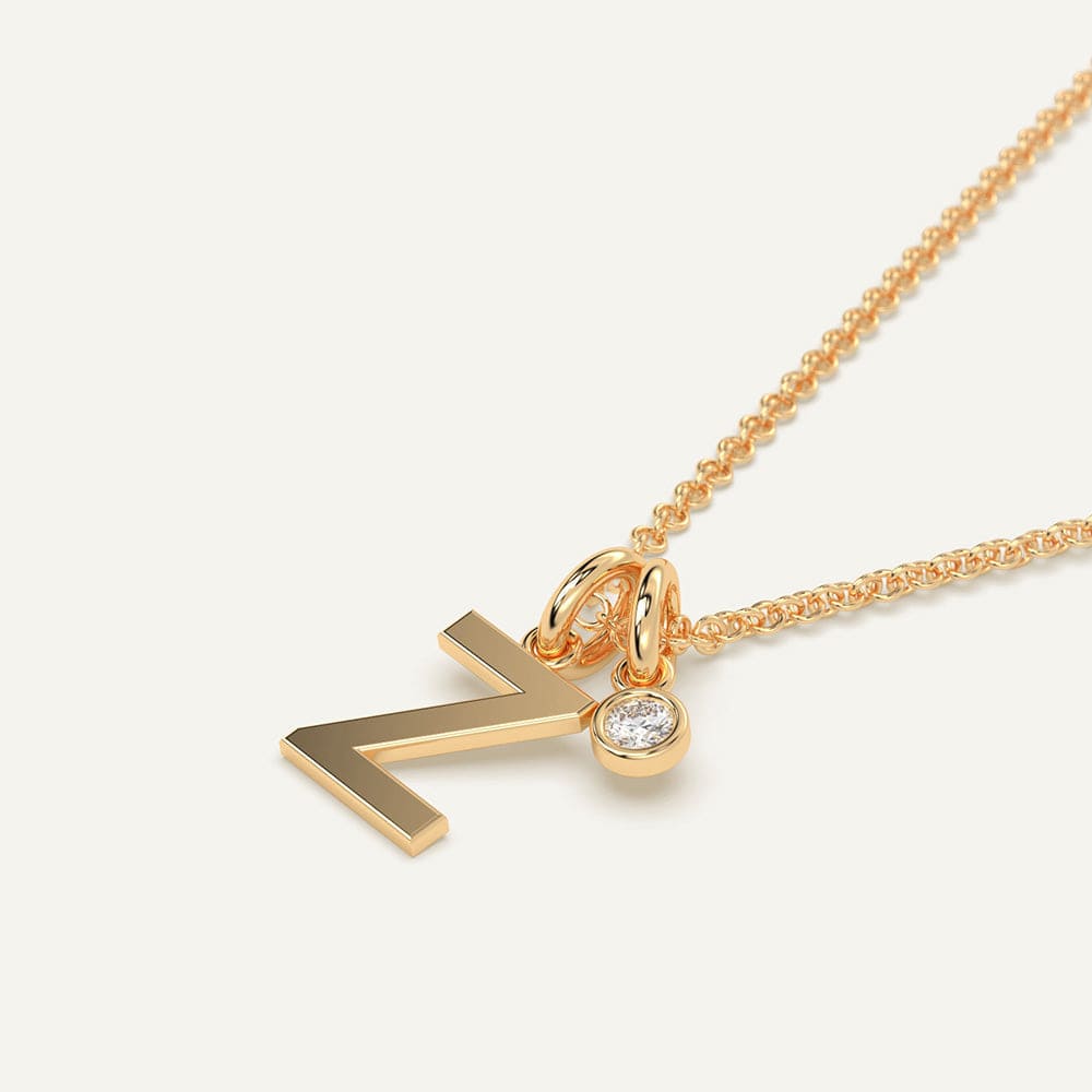 Gold initial Z necklace