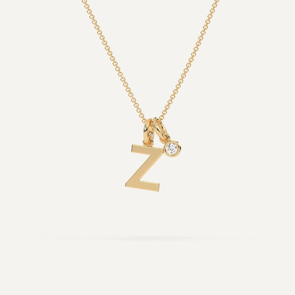 Letter Z Necklace Gold 14K