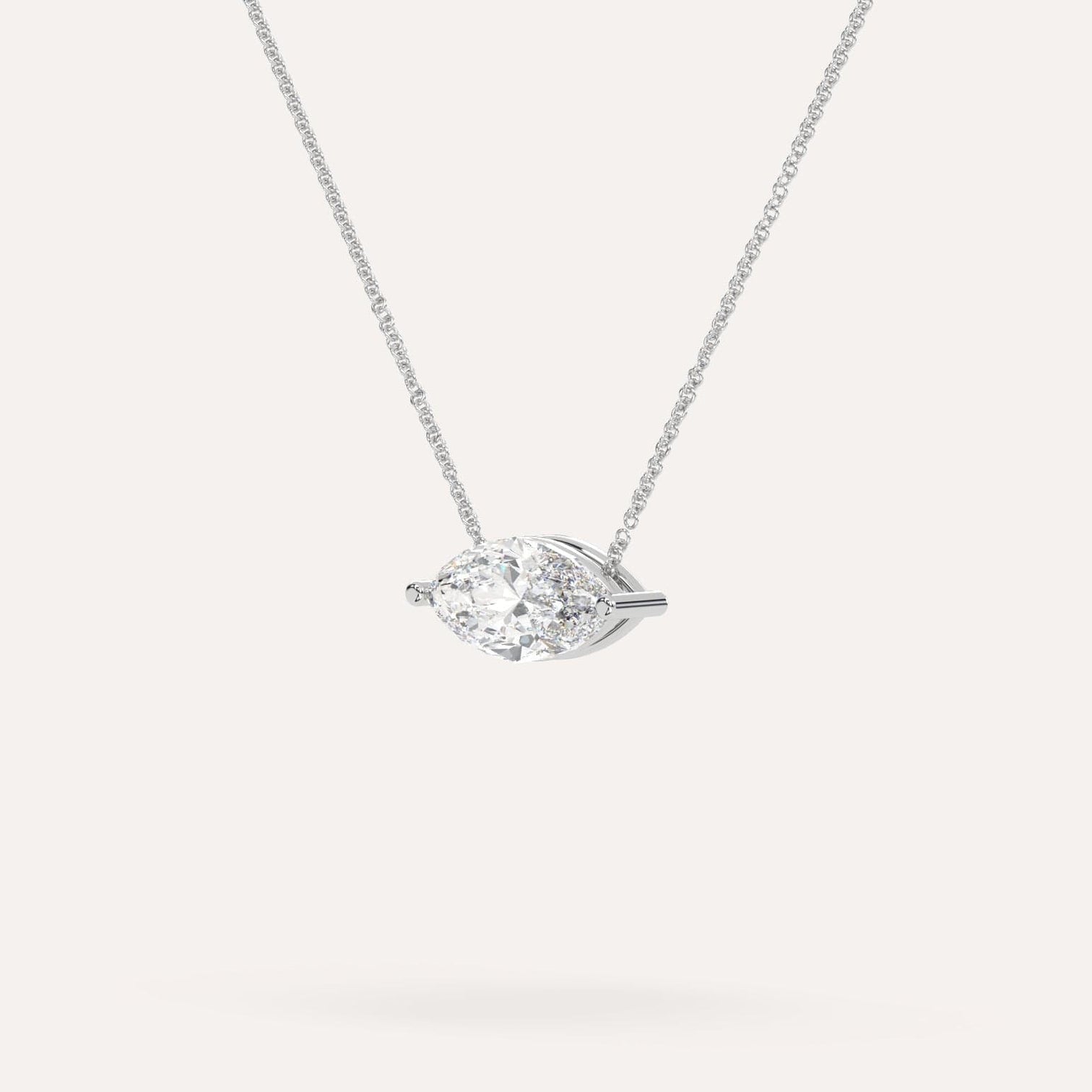 Marquise Floating Diamond Necklace Setting Shiree Odiz