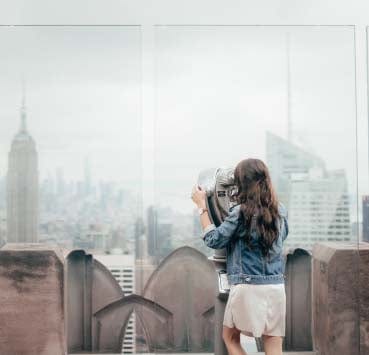 Woman looking at the NY view