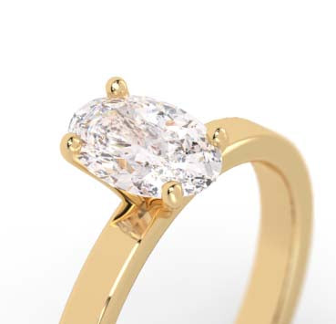 Oval shaped solitaire engagement ring