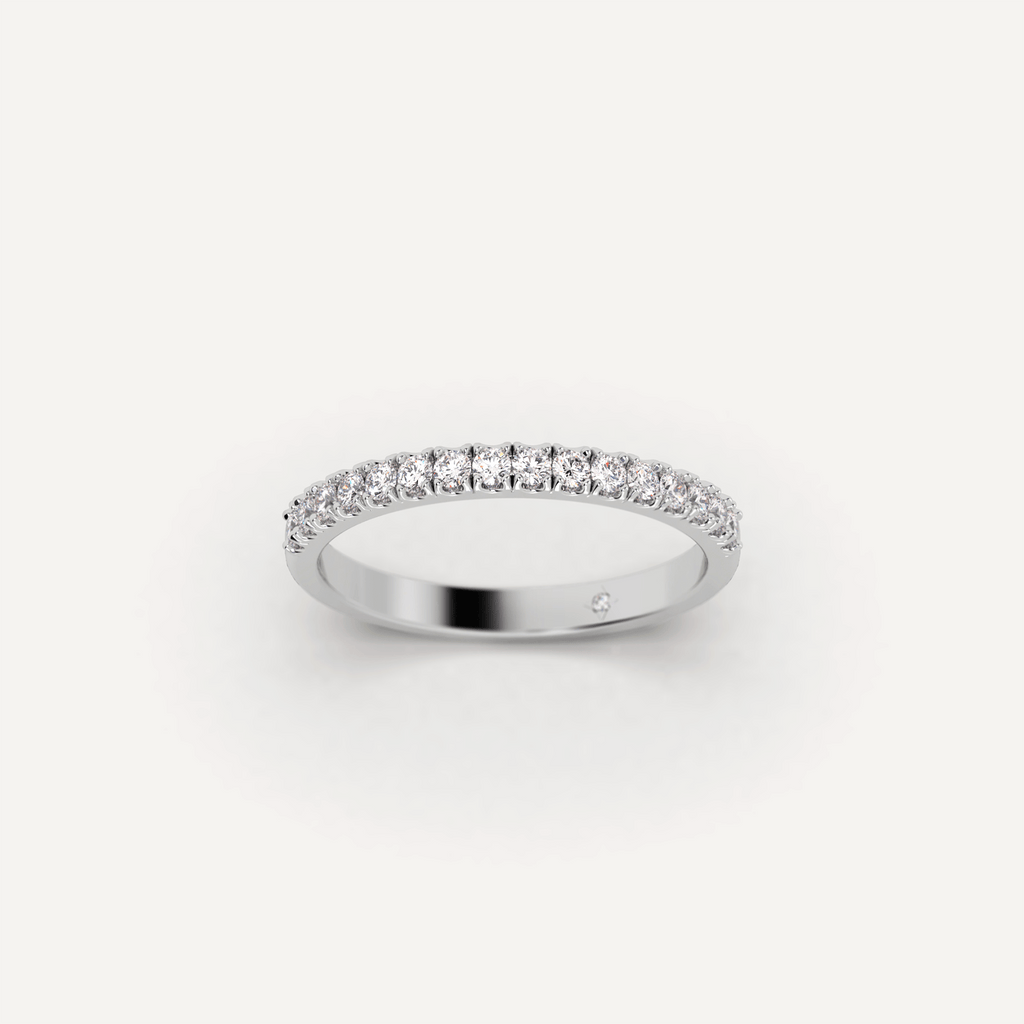 Real Diamond White Gold Wedding Ring Band