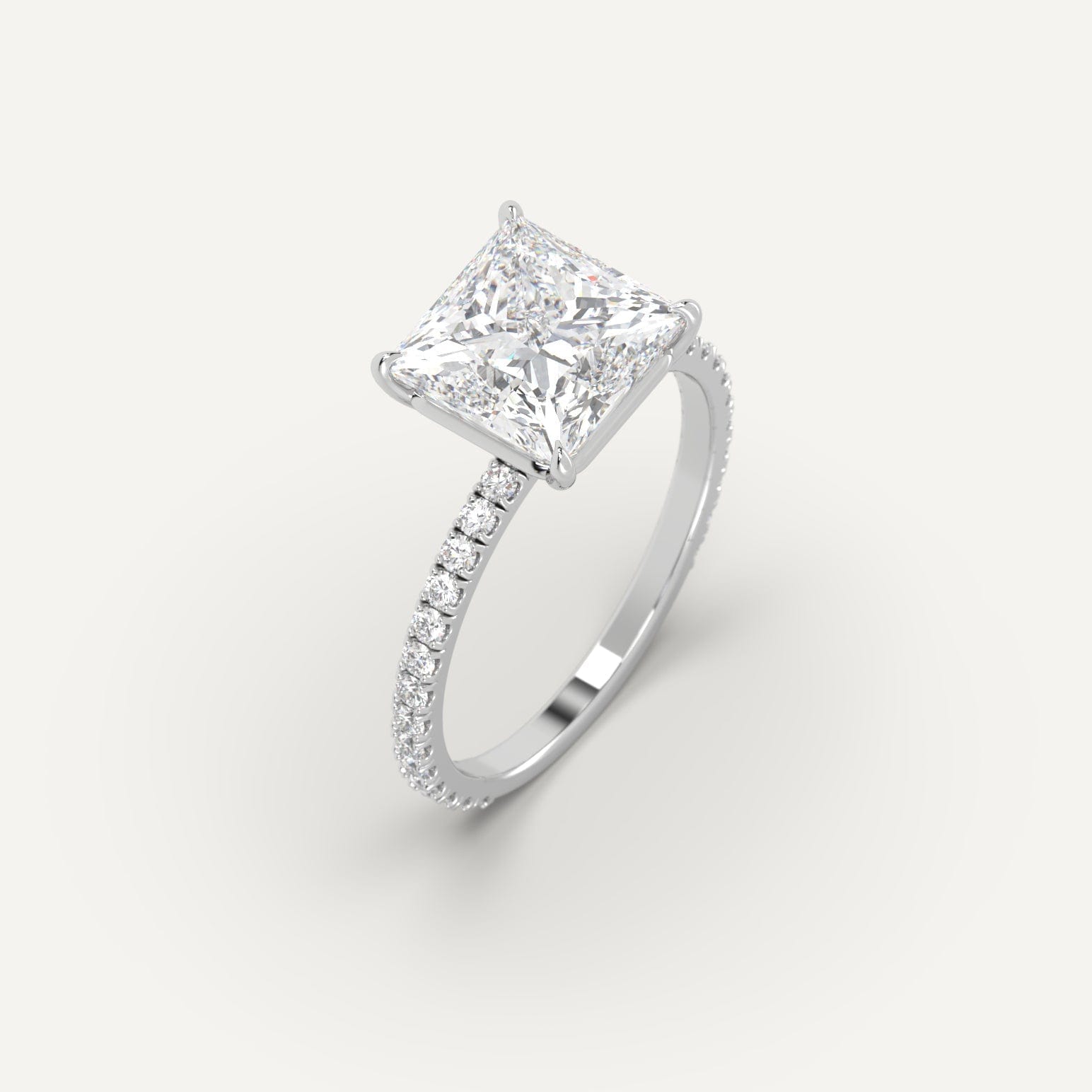 Pave Princess Cut Diamond Ring Setting1