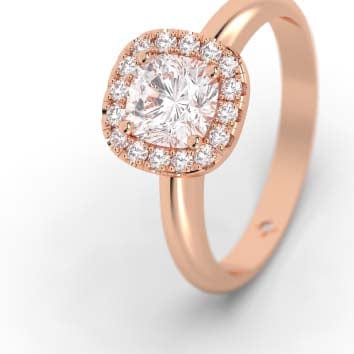 Rose gold cushion cut engagement ring