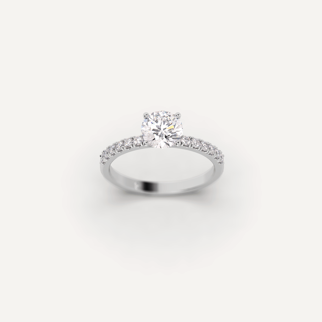 Engagement Round Diamond Pavé Engagement Ring
