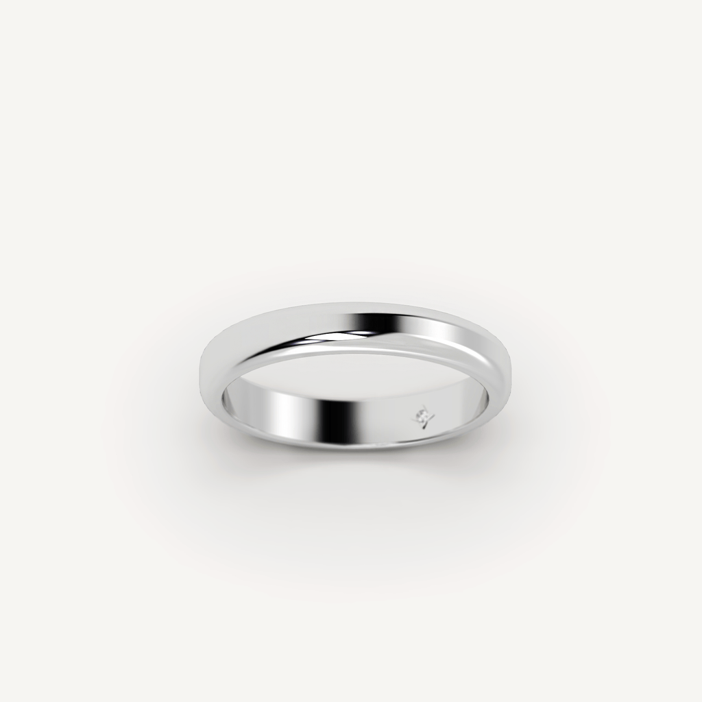 Rounded Platinum Wedding Band for Women