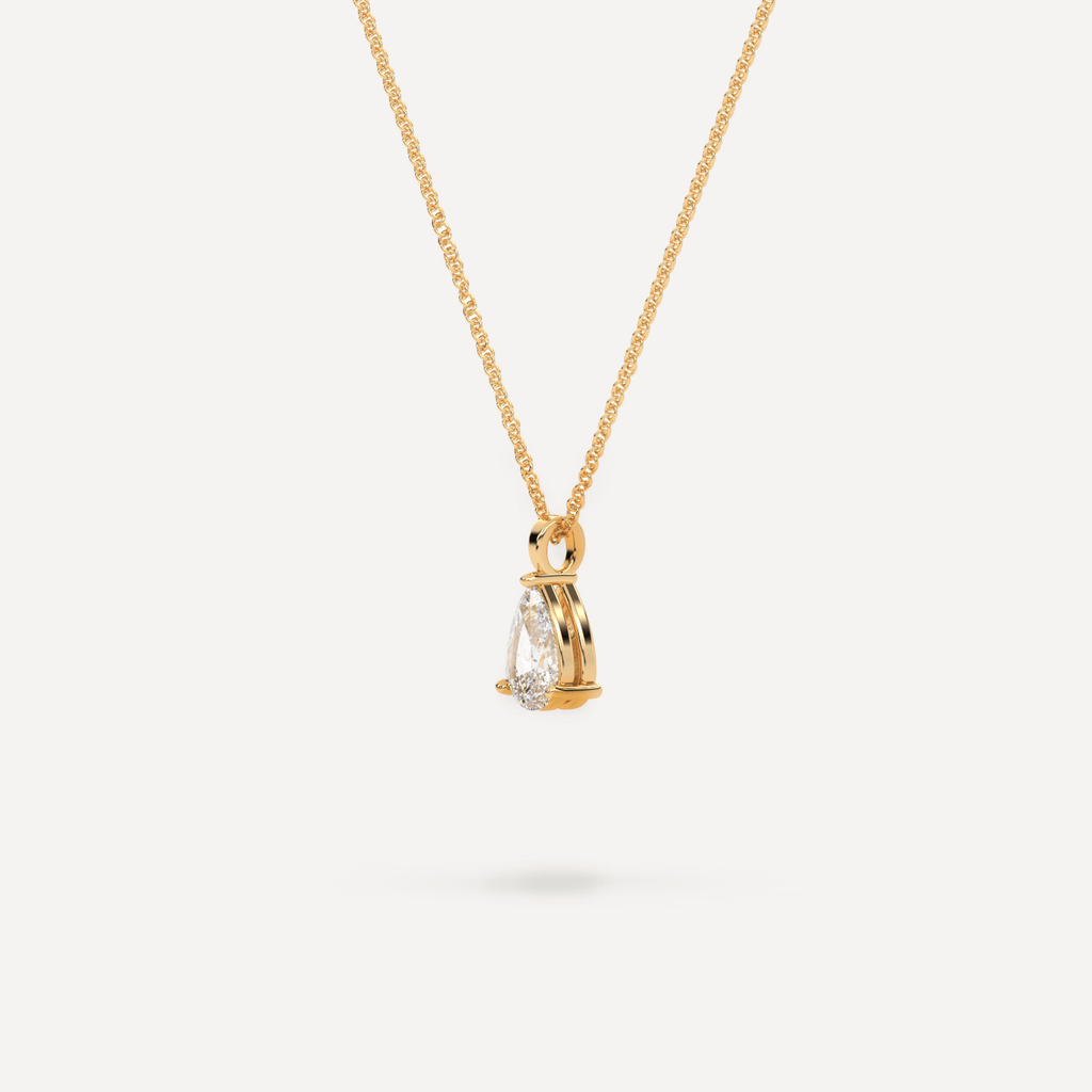 Necklace Single Pear Diamond Pendant