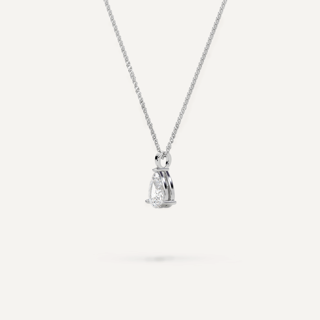 Necklace Single Pear Diamond Pendant