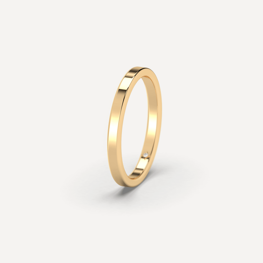 Thin 14K Gold Wedding Band Plain Simple Ring