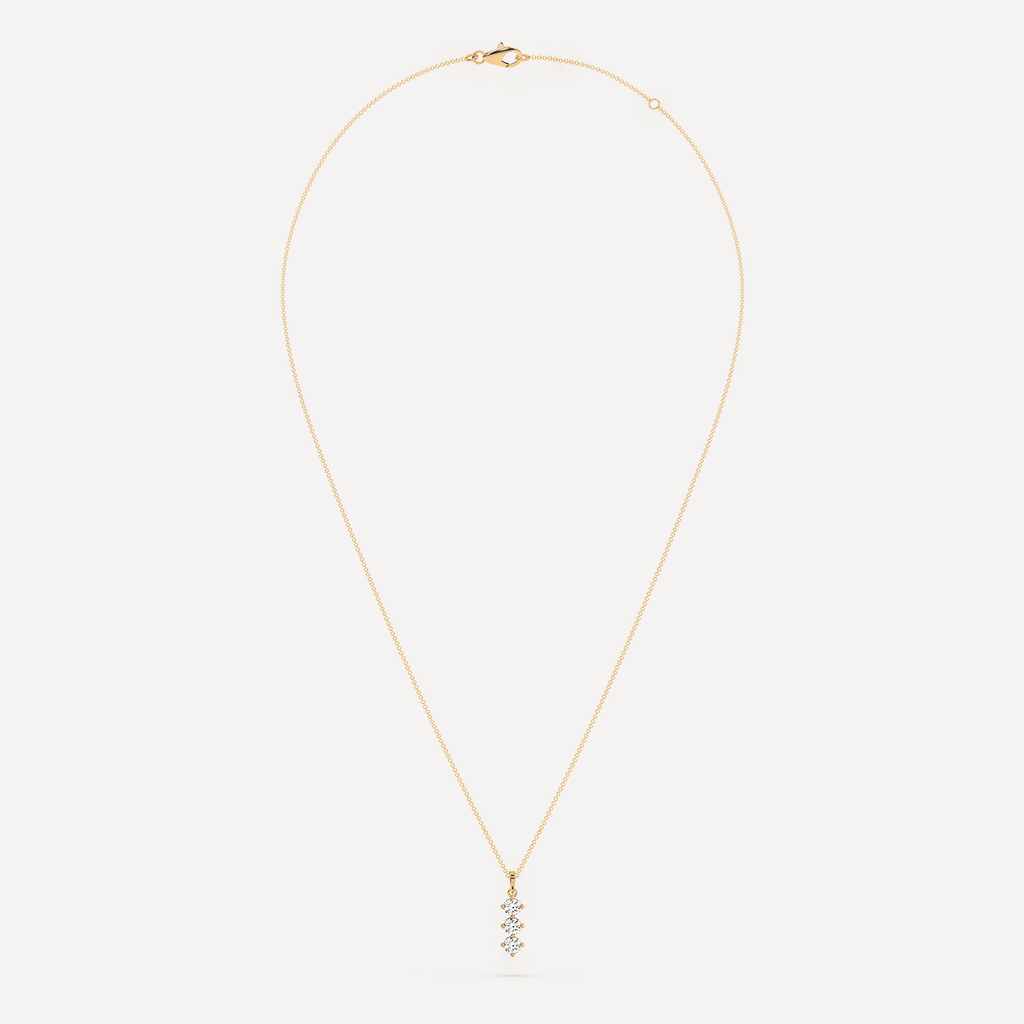 16 inch Necklace with 3-Stone Trilogy Diamond