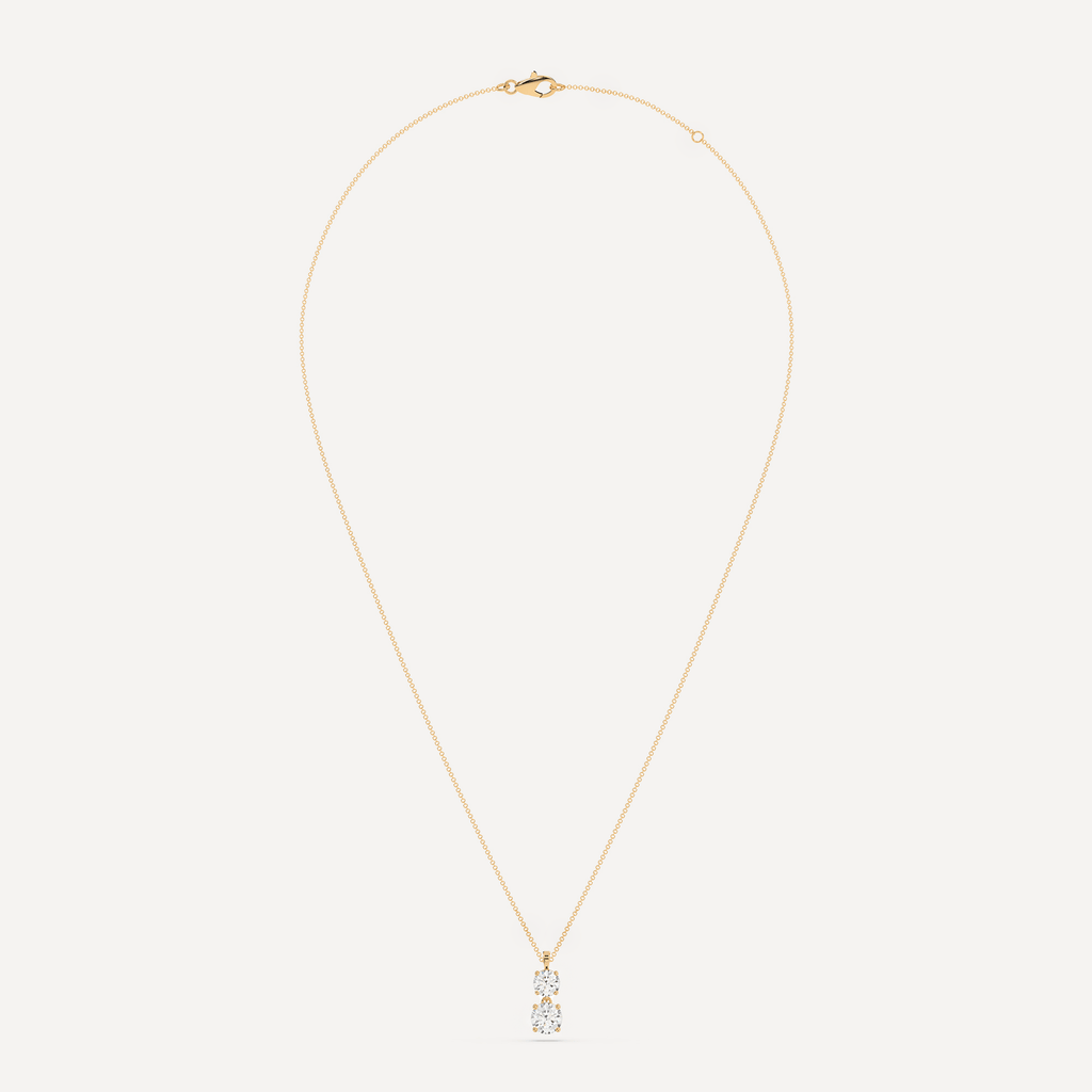 Yellow Gold Adjustable Chain Drop Necklace Pendant