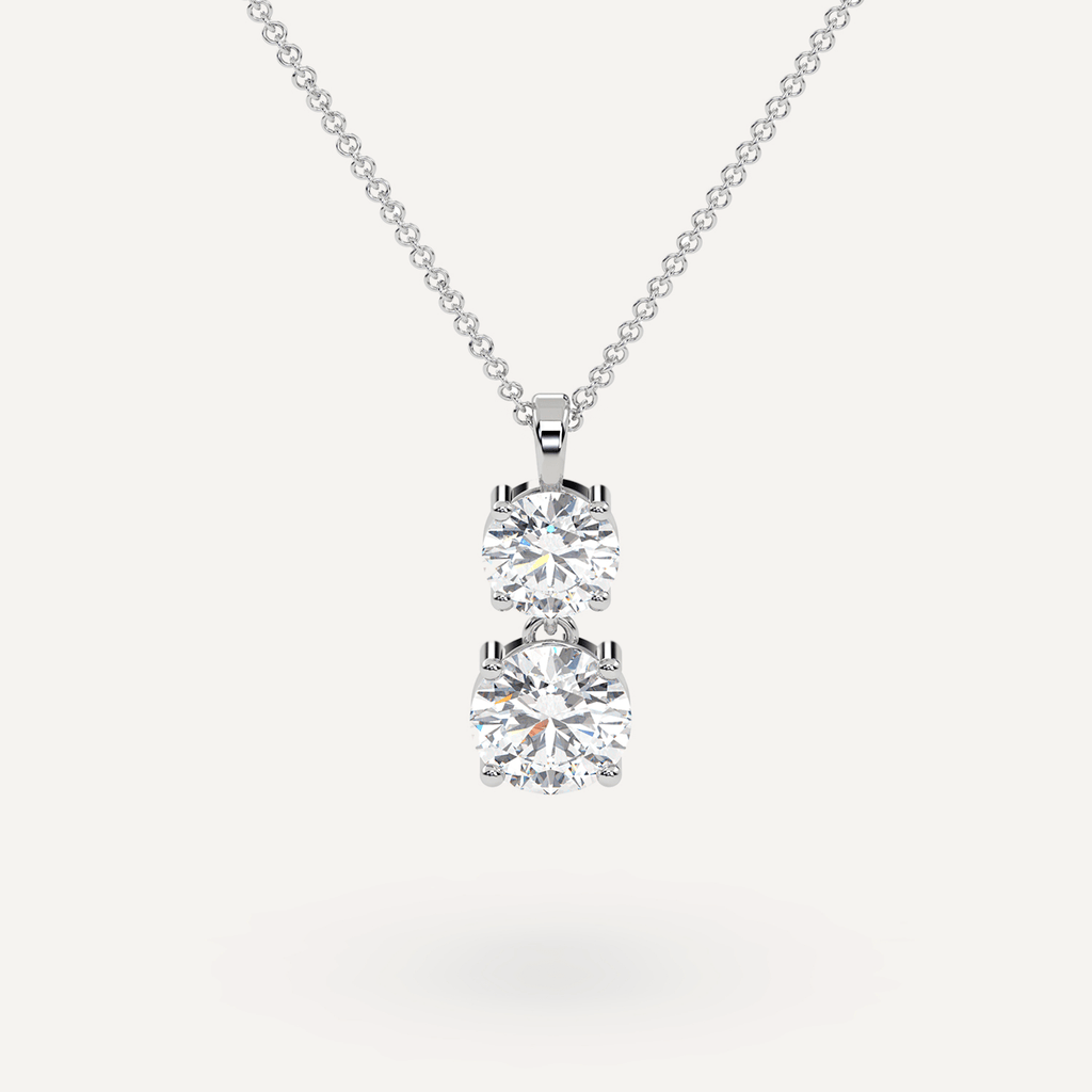 Round Lab Diamond 1 carat Drop Pendant Necklace