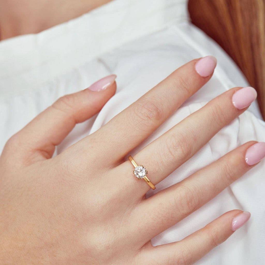 Engagement 0.70 carat F-VS1 Natural Round Diamond Solitaire Engagement Ring