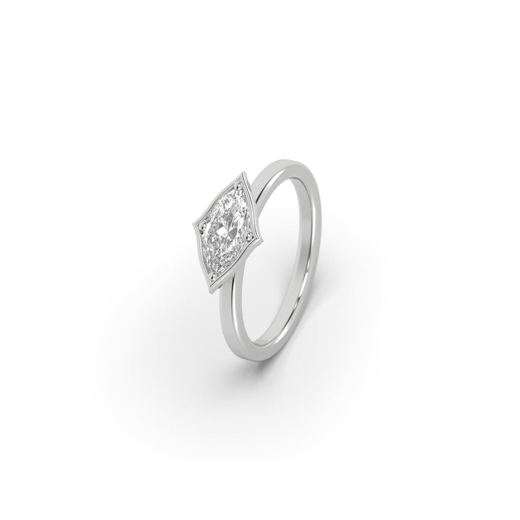 Engagement 0.70 carat G-VS1 Natural Marquise Diamond East to West Engagement Ring