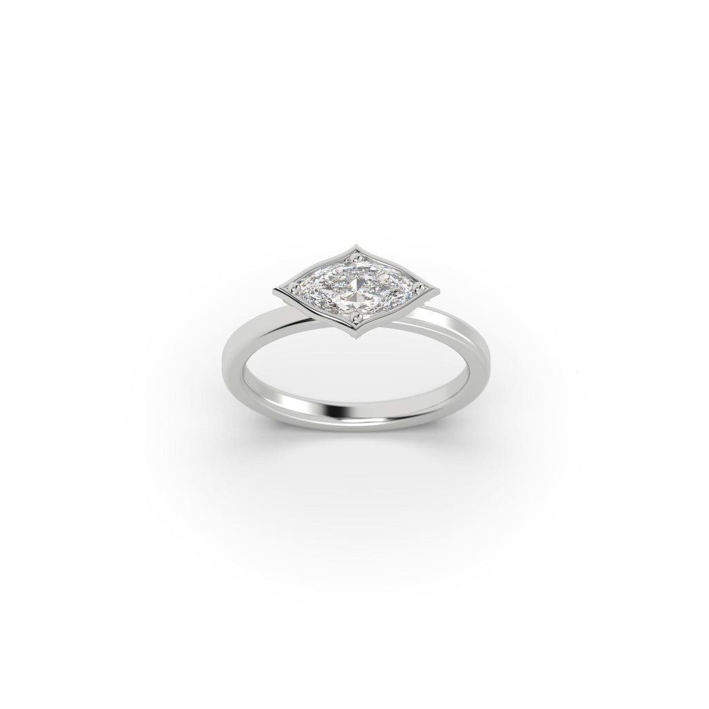 Engagement 0.70 carat G-VS1 Natural Marquise Diamond East to West Engagement Ring