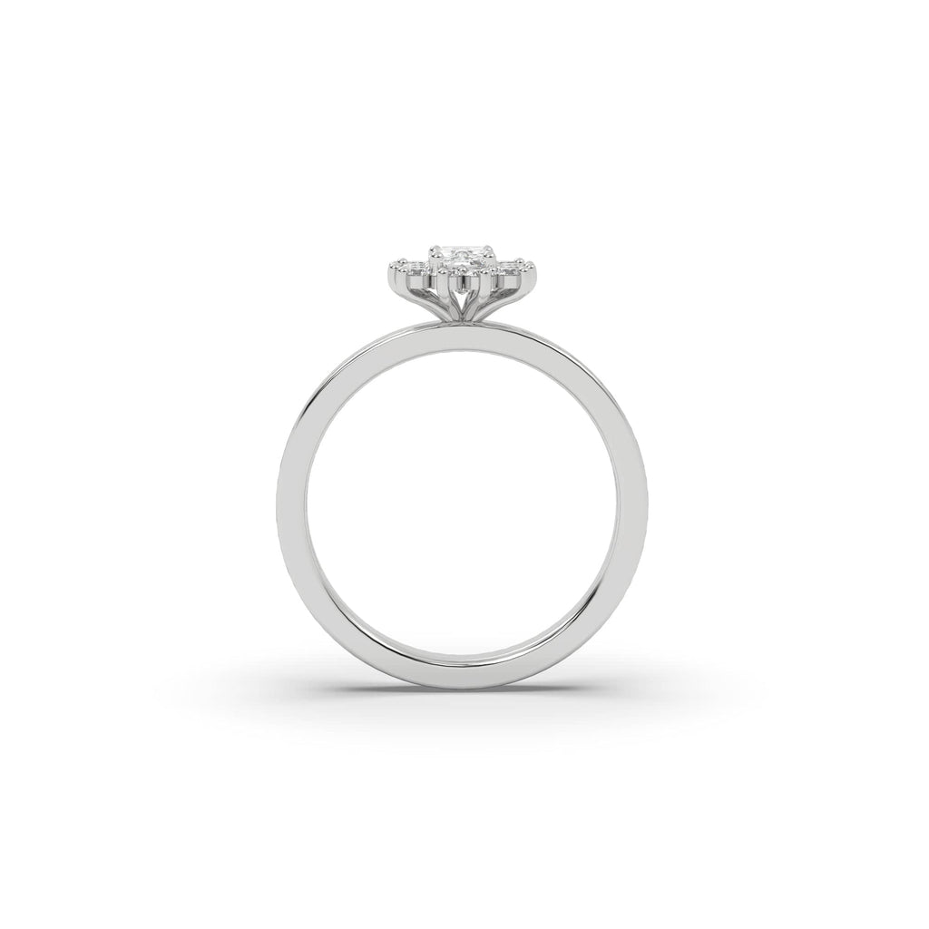 Engagement 0.76 carat Natural Radiant Diamond Starburst Halo Engagement Ring