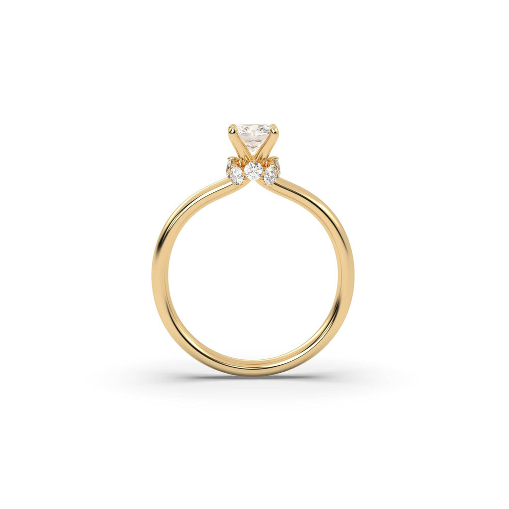 Engagement 0.77 carat F-VVS1 Natural Cushion Cut Diamond Hidden Halo Engagement Ring