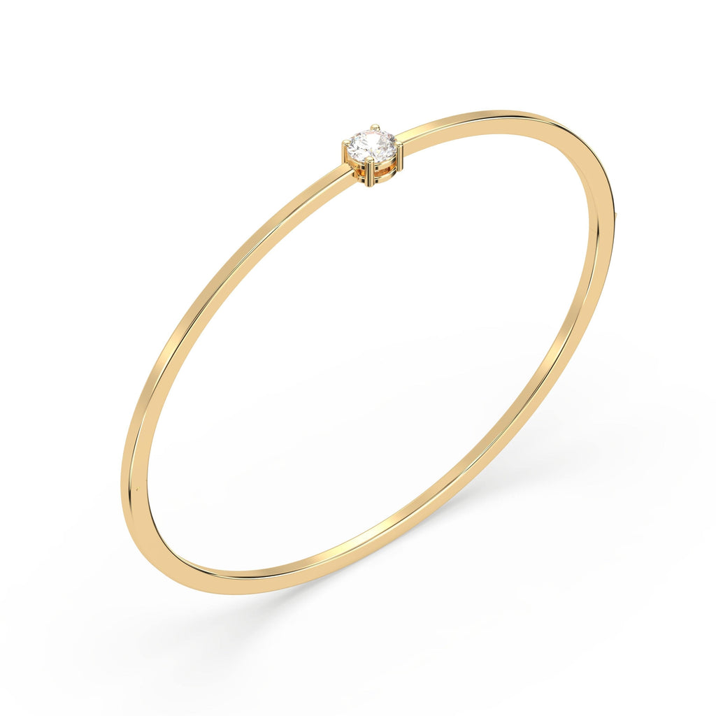 0.85 carat Round Natural Diamond Solitaire Bangle Bracelet