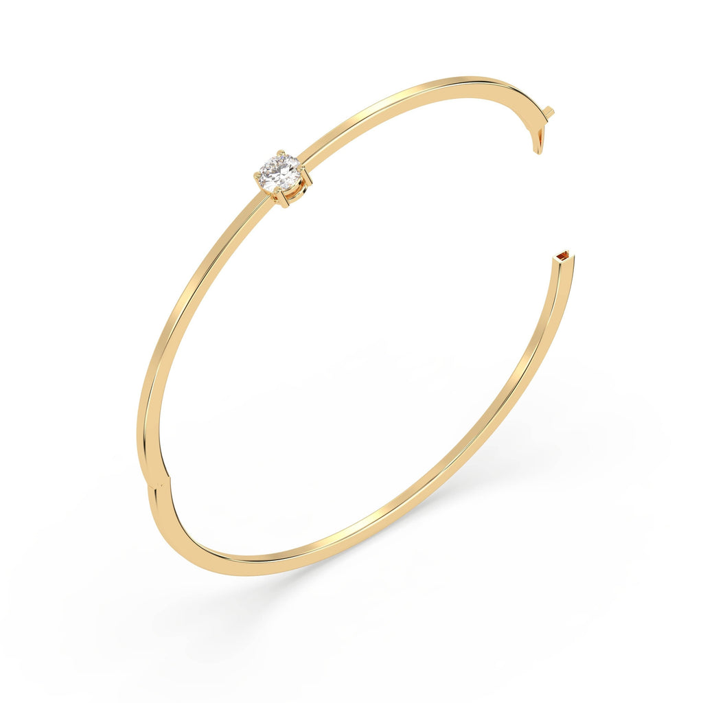 0.85 carat Round Natural Diamond Solitaire Bangle Bracelet