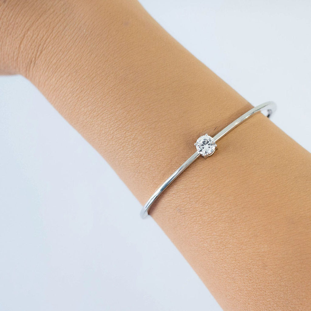 0.85 carat Round Natural Diamond Solitaire Bangle Bracelet