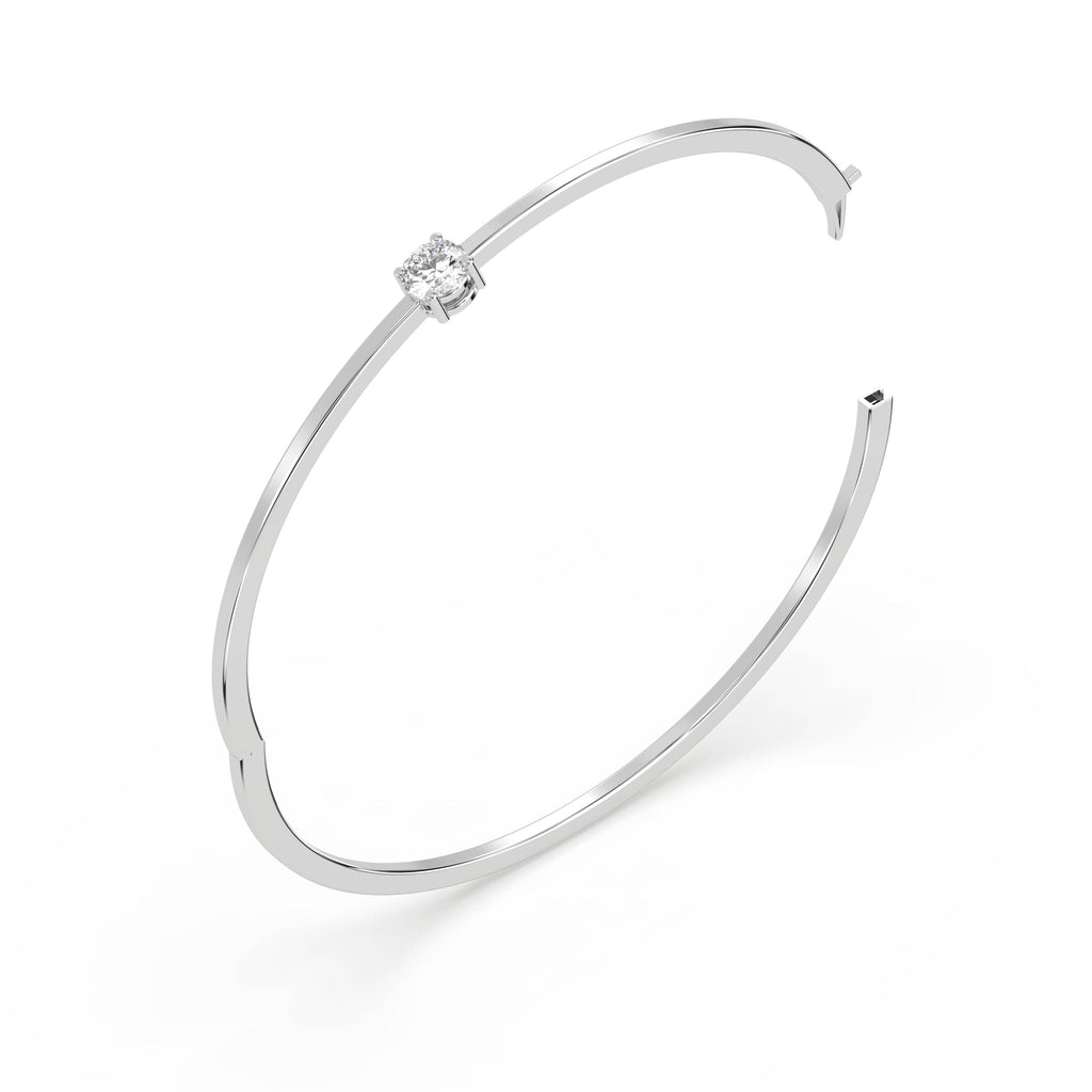 0.85 carat Round Natural Diamond Solitaire Bangle Bracelet