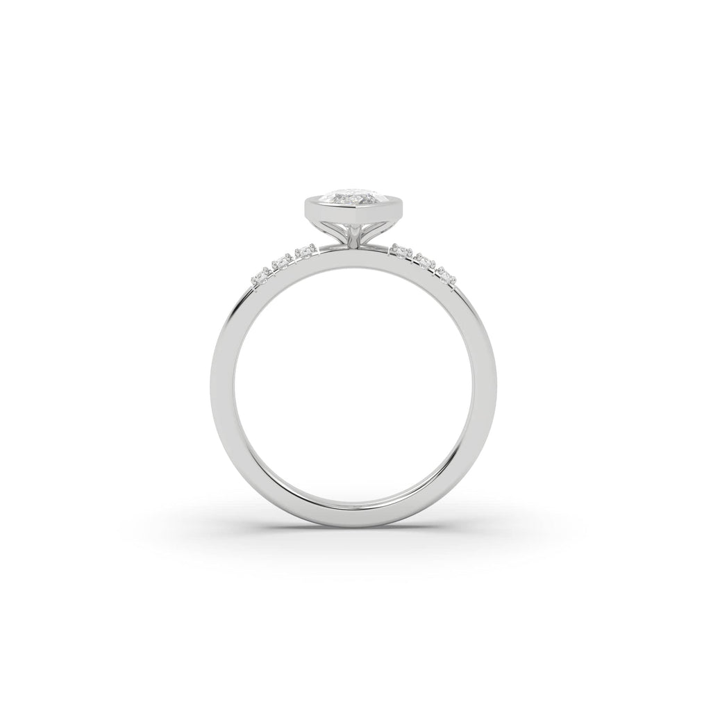 Engagement 0.87 carat F-SI1 Natural Marquise Diamond Bezel Engagement Ring