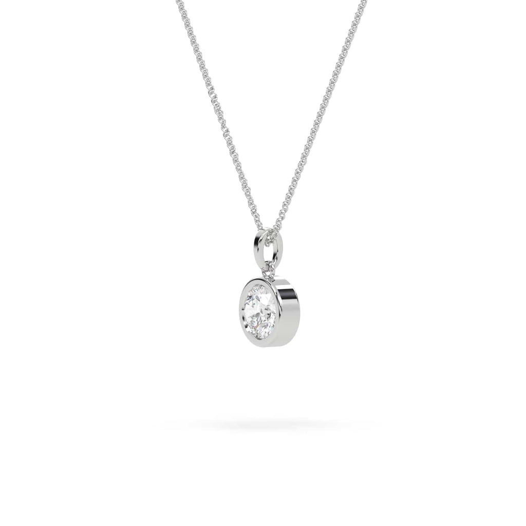 1.01 carat Bezel Set Round Diamond Pendant Necklace