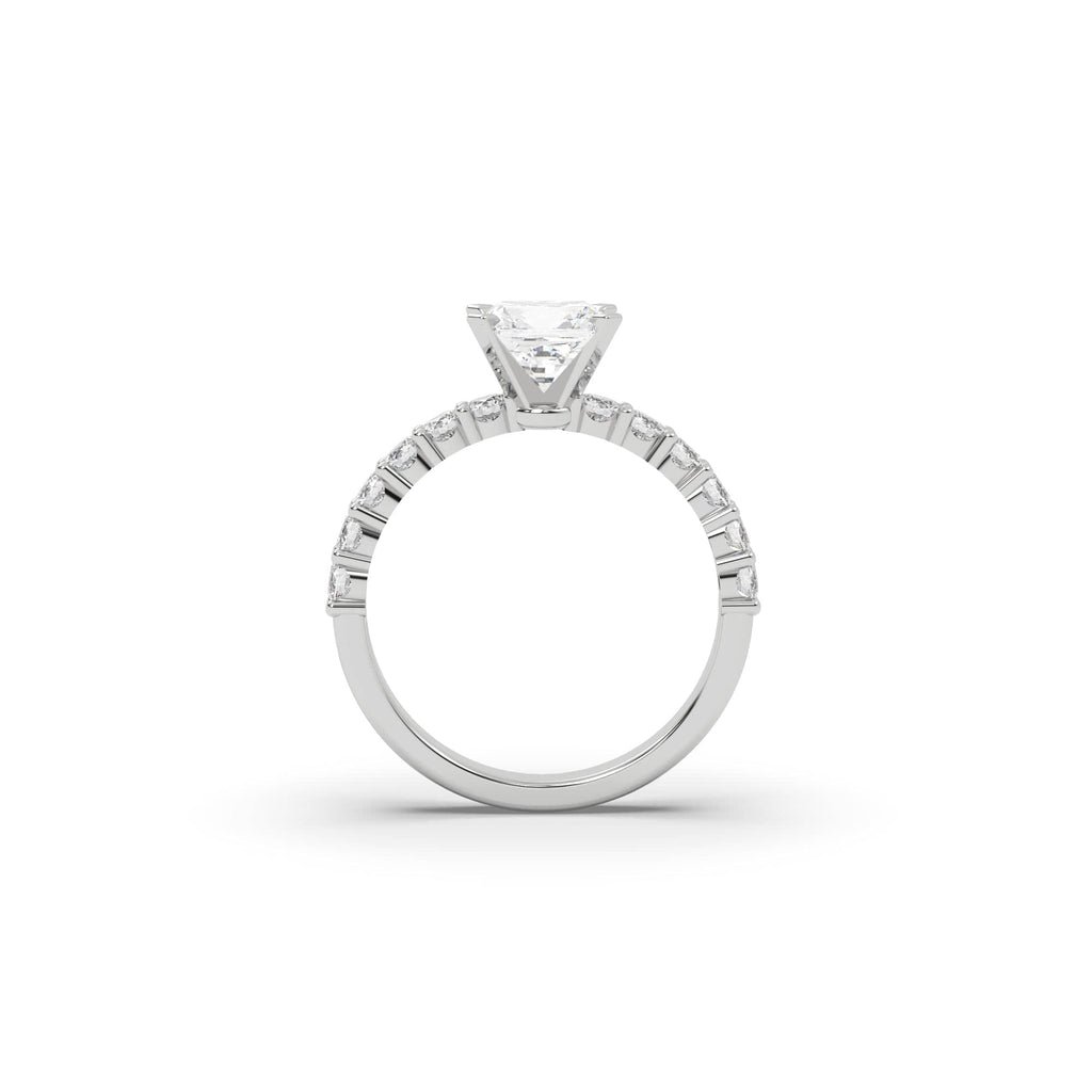 Engagement 1.07 carat CE Natural Radiant Diamond Pavé Engagement Ring