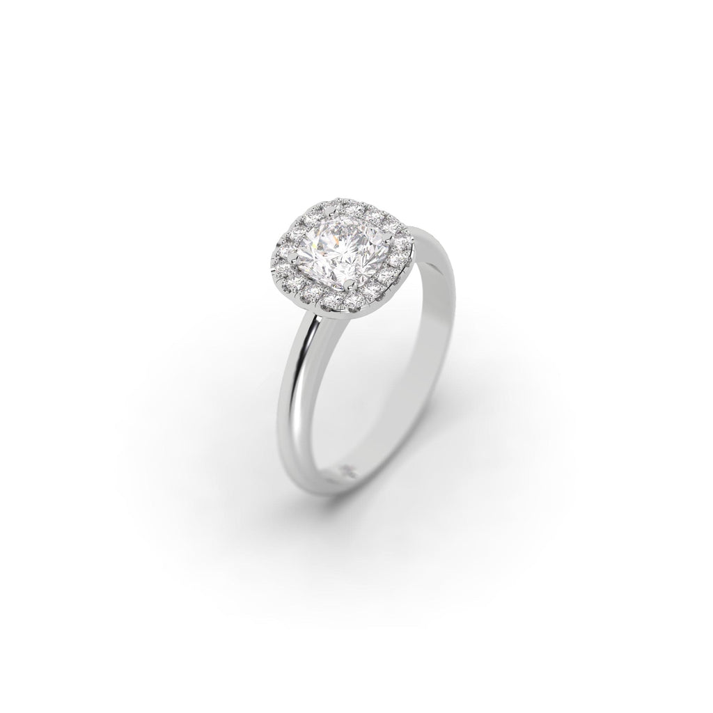 Engagement 1.26 carat F-VS Halo Cushion Cut Diamond Engagement Ring