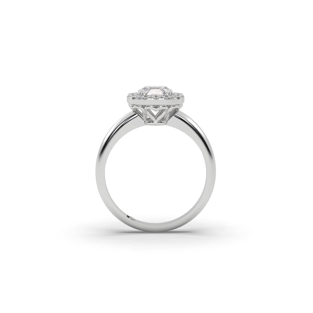 Engagement 1.26 carat F-VS Halo Cushion Cut Diamond Engagement Ring