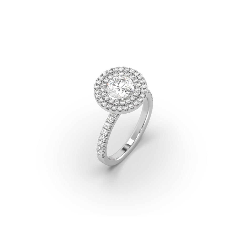 Engagement 1.65 carat Lab Grown Diamond Double Halo Engagement Ring