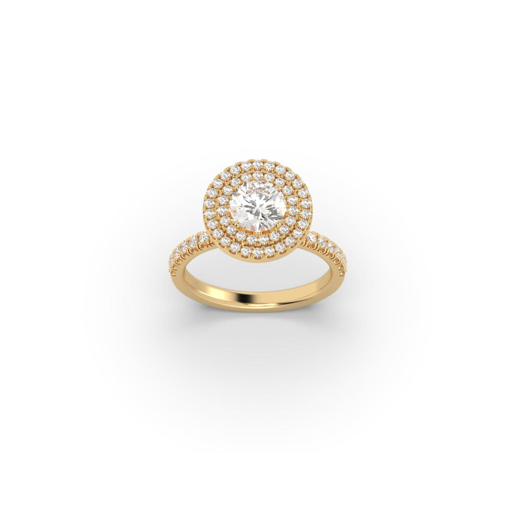 Engagement 2.38 carat Double Halo CE Natural Diamond Engagement Ring