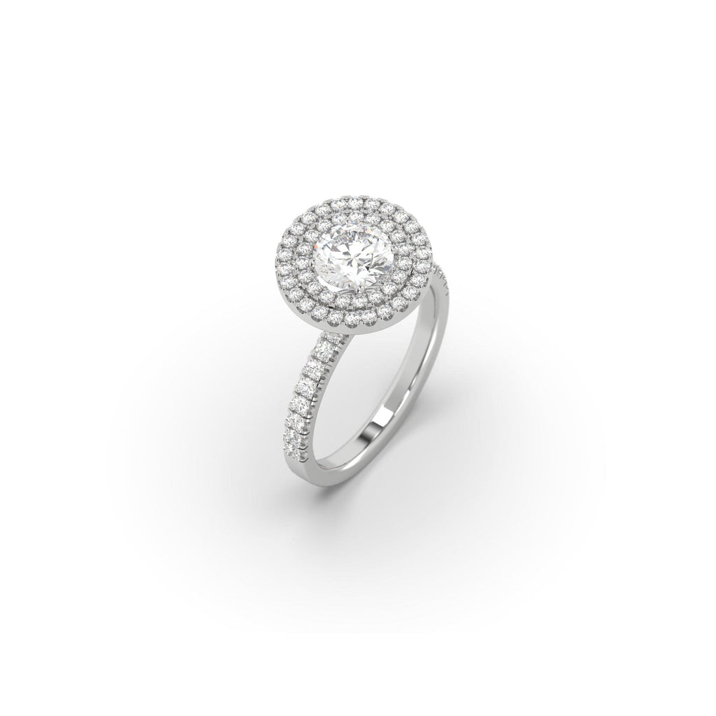 Engagement 2.38 carat Double Halo CE Natural Diamond Engagement Ring