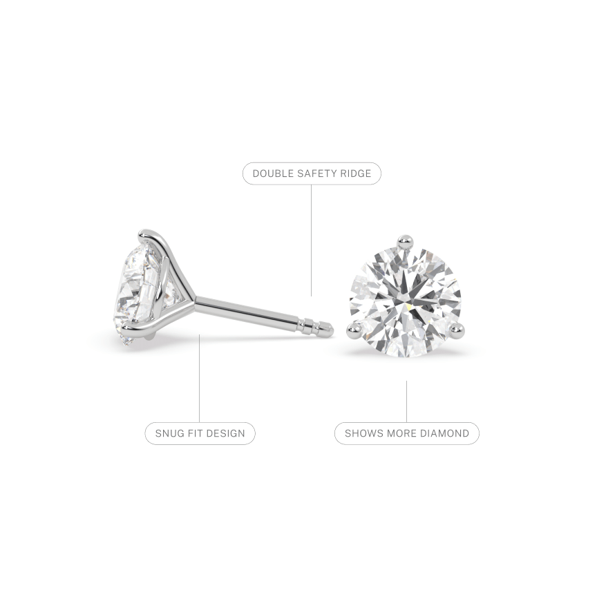 Sincerely Springer's Yellow Gold Three-Prong Martini Diamond Stud Earrings .50 (H-I/I1)