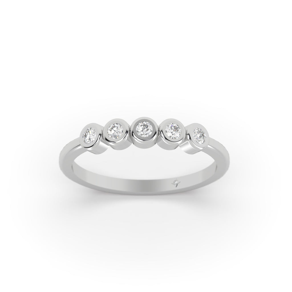 5-Stone Diamond Promise Ring, Cute & Dainty