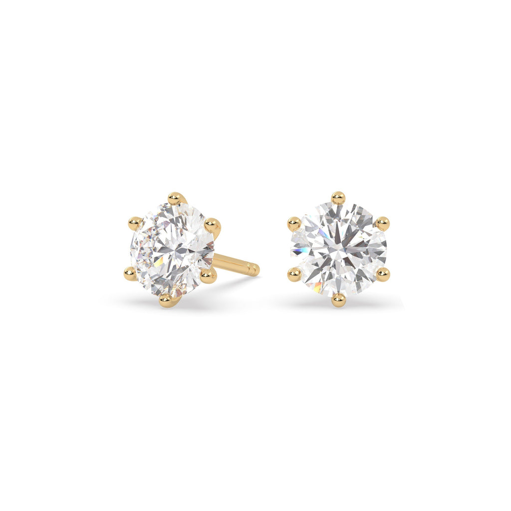 Yellow Gold Diamond Studs For Women