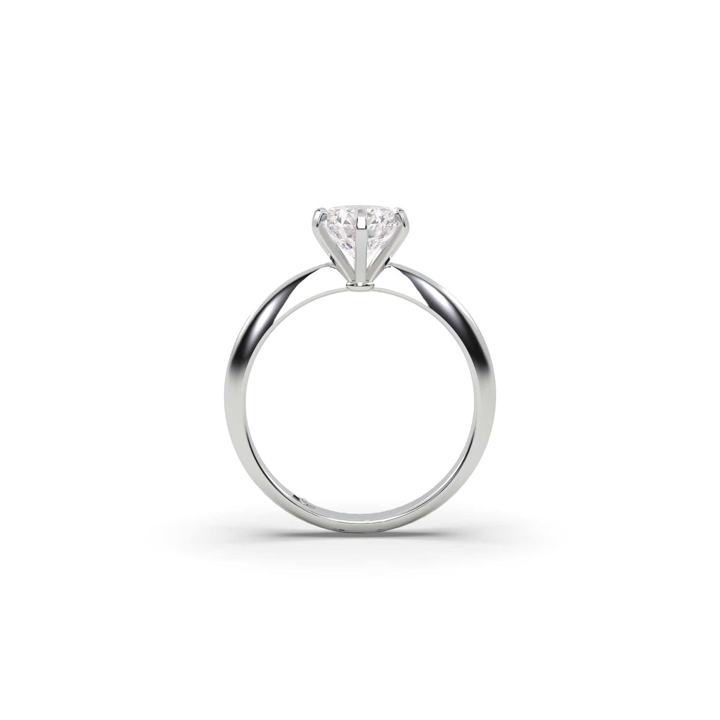 Engagement 6-Prong Round Natural Diamond Solitaire Engagement Ring